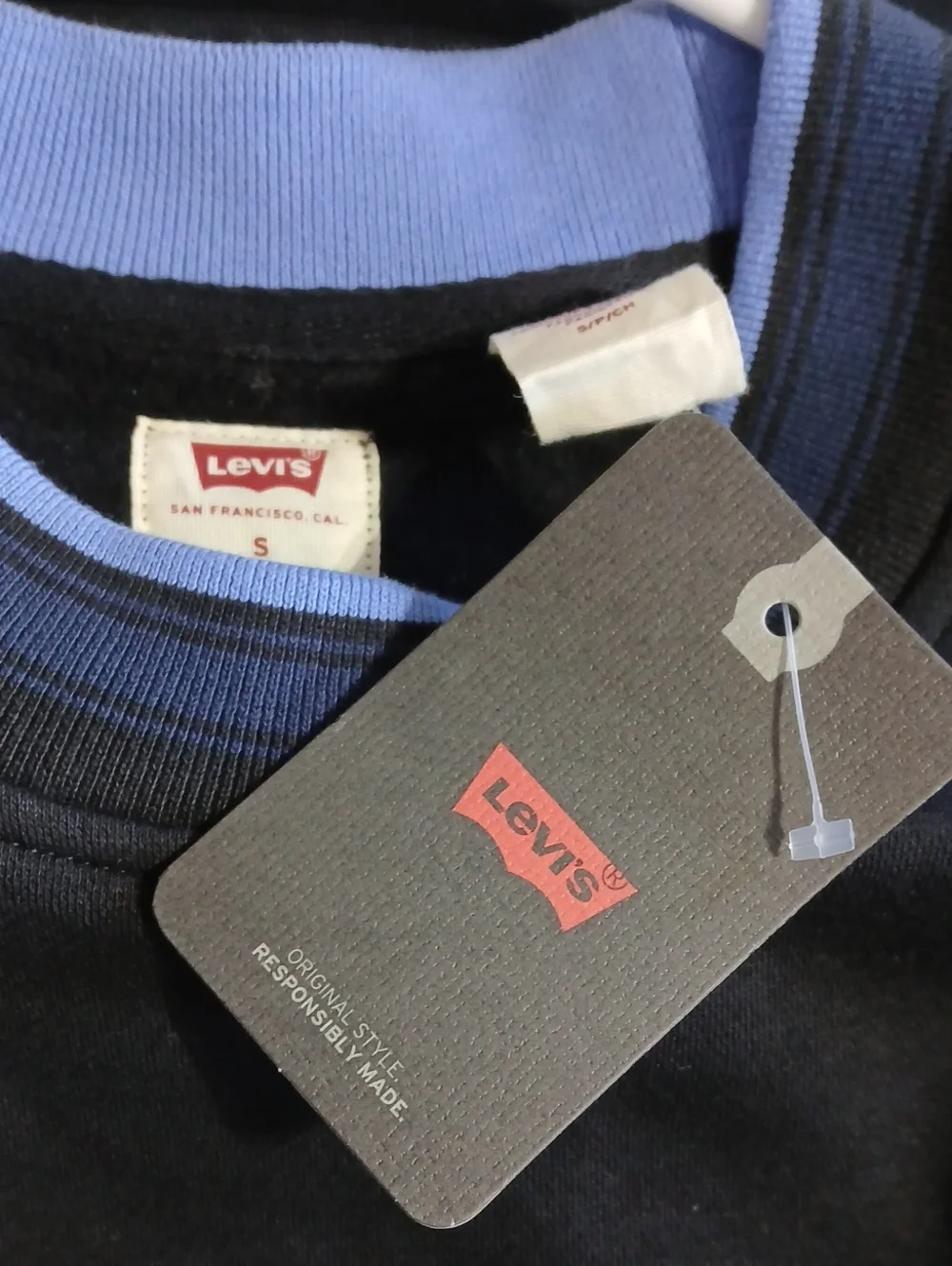 Levi's Men's Black & Navy Colorblock Crewneck Sweatshirt